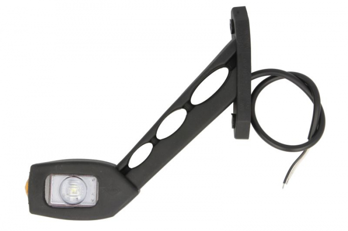 Lumina delimitare stanga, portocaliu rosu alb, LED, inaltime 167mm; latime 35,5mm; adancime 178mm lungime cablu 350mm, pe bratul lung, 12 24V