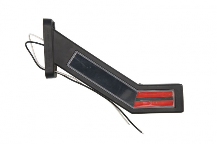 Lumina delimitare stanga, portocaliu rosu alb, LED lungime cablu 400mm, pe bratul lung, 12 24V