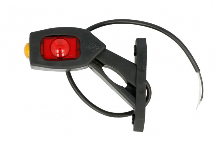 Lumina delimitare stanga, portocaliu rosu alb, LED lungime cablu 450mm, brat scurt, 12 24V