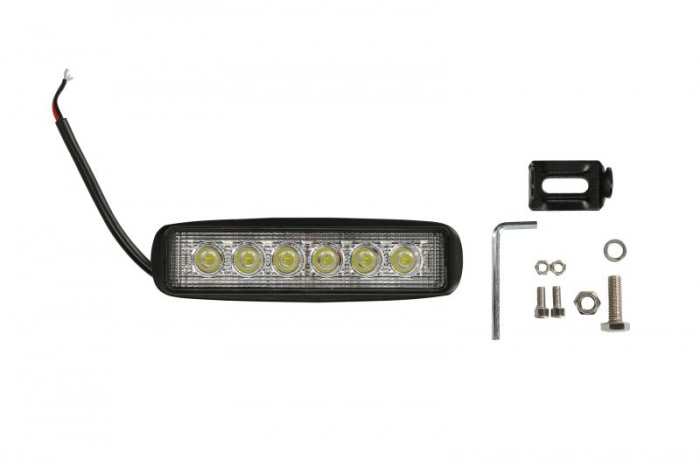 Lumina lucru (Epistar LED, 10-30V, 18W, 1440lm, numar elemente LED: 6x3W, inaltime: 45,2mm, latime: 159,8mm, adancime: 63mm)