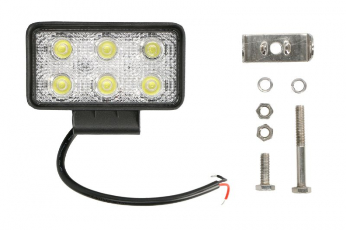 Lumina lucru (Epistar LED, 10-30V, 18W, 1440lm, numar elemente LED: 6x3W, inaltime: 60mm, latime: 110mm, adancime: 56mm)