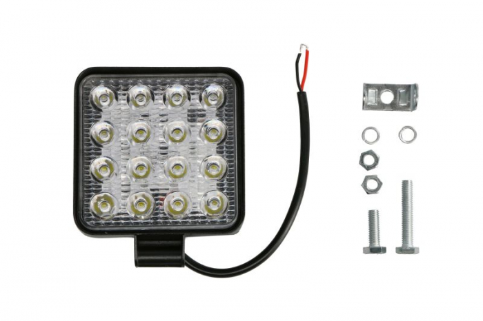 Lumina lucru (Epistar LED, 10-30V, 48W, 3840lm, numar elemente LED: 16x3W, inaltime: 110mm, latime: 110mm, adancime: 25mm)