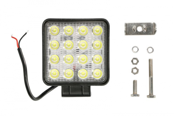 Lumina lucru (Epistar LED, 10-30V, 48W, 3840lm, numar elemente LED: 16x3W, inaltime: 110mm, latime: 110mm, adancime: 57mm)