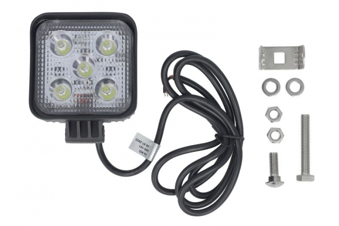 Lumina lucru (LED, 10-30V, 15W, 1200lm, numar diode: 5x3W, inaltime: 85mm, latime: 85mm, adancime: 38mm, lungime cablu: 1,5m)