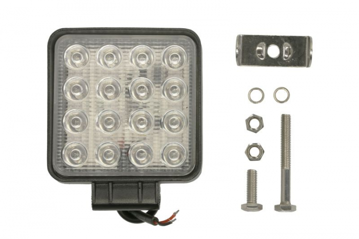 Lumina lucru (LED, 10-30V, 48W, 3840lm, numar diode: 16x3W, inaltime: 110mm, latime: 110mm, adancime: 57mm, lumina albastra; lumina dispersata)