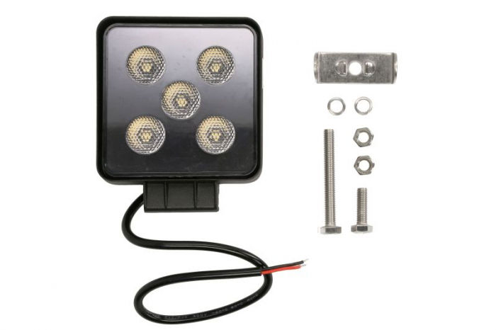 Lumina lucru (LED, 12 24 30V, 12W, 1000lm, numar diode: 5x3W, inaltime: 109mm, latime: 109mm, adancime: 50mm, lungime cablu: 0,45m, lumina dispersata)