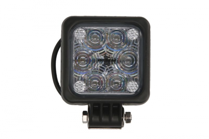 Lumina lucru (LED, 12 24V, 12W, numar elemente LED: 6, lungime: 100mm, inaltime: 100mm, adancime: 76mm, albastru; pentru stivuitoare   vehicule de depozit)
