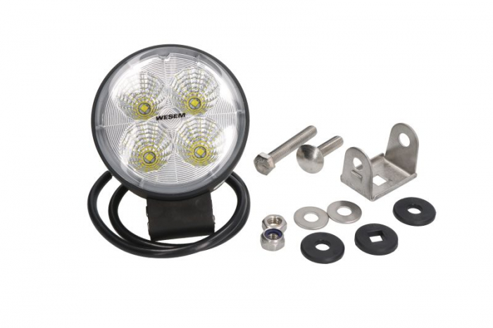Lumina lucru (LED, 12 24V, 18W, 1500lm, numar elemente LED: 4, adancime: 72mm, diametru: 87mm, lungime cablu: 0,5m, carcasa din aliaj)