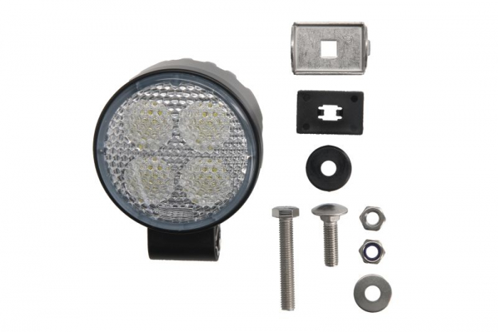 Lumina lucru (LED, 12 24V, 18W, 1500lm, numar elemente LED: 4, adancime: 72mm, diametru: 87mm, Priza cu 2 pini; unghi de distributie a luminii 58 grade)