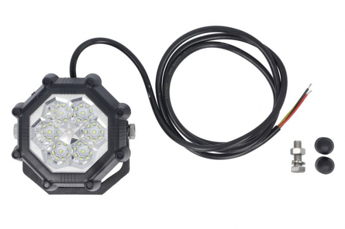 Lumina lucru (LED, 12 24V, 20W, 1800lm, numar diode: 6, inaltime: 105mm, latime: 105mm, adancime: 58mm, lungime cablu: 1,5m, lumina dispersata; mers inapoi, cu lumina inversa)
