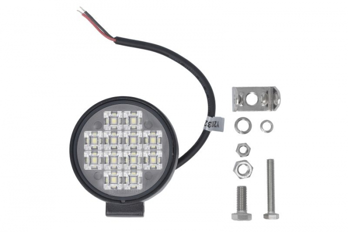 Lumina lucru (LED, 9 12 24 32V, 12W, 1000lm, numar diode: 12, inaltime: 94,6mm, adancime: 30mm, diametru: 77,5mm, lungime cablu: 0,2m)