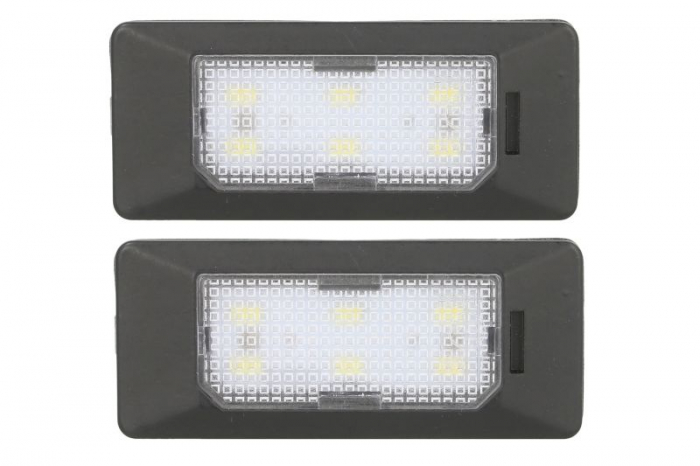 Lumina numar inmatriculare, culoare lumina: alb; set, 12V, cu aprobare circulatie potrivit AUDI A1, A4 ALLROAD B8, A4 B6, A4 B7, A4 B8, A5, A6 ALLROAD C6, A6 ALLROAD C7, A6 C6, A6 C7, A7, Q5, TT 04.02