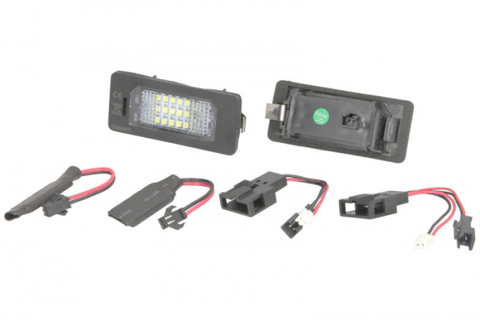 Lumina numar inmatriculare, culoare lumina: alb; set, 12V, cu aprobare circulatie potrivit AUDI A1, A4 ALLROAD B8, A4 B6, A4 B7, A4 B8, A5, A6 ALLROAD C6, A6 ALLROAD C7, A6 C6, A6 C7, A7, Q5, TT 04.02