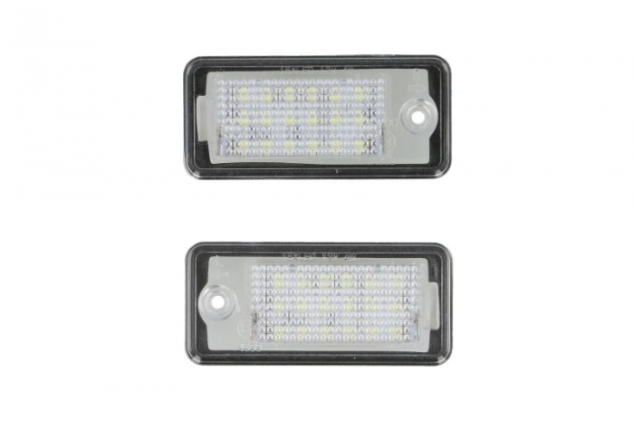Lumina numar inmatriculare, culoare lumina: alb; set, 12V, cu aprobare circulatie potrivit AUDI A3, A4 B6, A4 B7, A6 ALLROAD C6, A6 ALLROAD C7, A6 C6, A8 D3, A8 D4, Q7 11.00-09.18