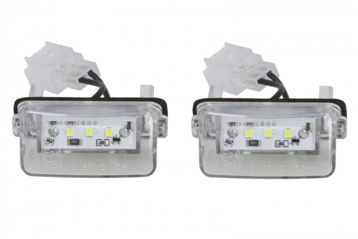 Lumina numar inmatriculare, culoare lumina: alb; set, 12V, cu aprobare circulatie potrivit DS DS 4; CITROEN BERLINGO, BERLINGO MULTISPACE, BERLINGO MINIVAN, C3 I, C3 PICASSO, C4 GRAND PICASSO I 04.93-