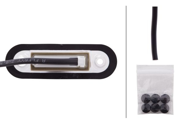 Lumina numar inmatriculare (LED, 12/24V, culoare: negru, culoare sticla: transparent, 26x79mm, lungime cablu: 2500mm) [3]