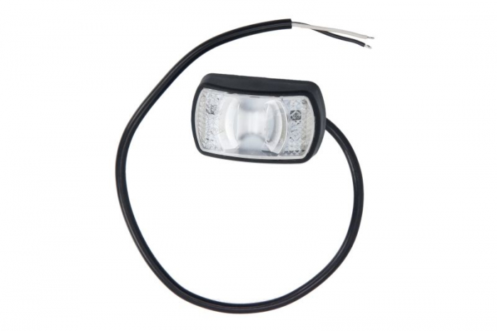 Lumini clarificare stanga dreapta, alb, LED, inaltime 42mm; latime 71mm; adancime 25mm, suprafata, lungime cablu 500mm, 12 24V (cu reflector)