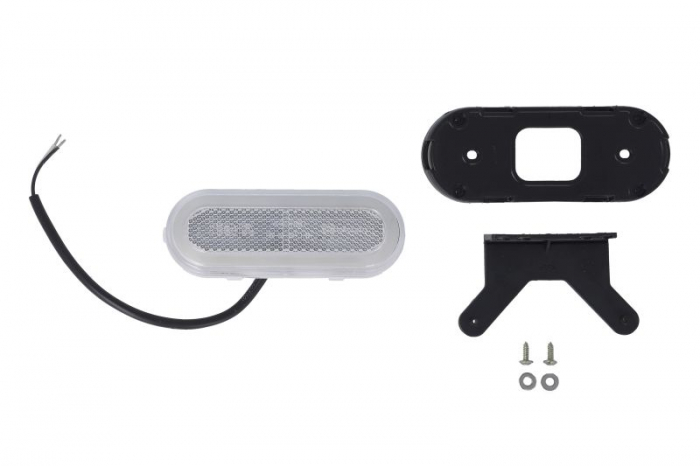 Lumini clarificare stanga/dreapta, alb, LED, inaltime 49mm; latime 124mm; adancime 20mm, în relief, lungime cablu 220mm, cu cuier, 12/24V (tip: neon) potrivit ADR [1]