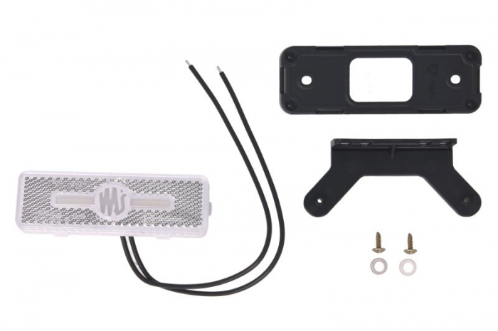 Lumini clarificare stanga/dreapta, forma: dreptunghiular, alb, LED, inaltime 36mm; latime 103mm; adancime 18mm, în relief/suprafata, lungime cablu 240mm, cu cuier, 12/24V (IP6K9K) [1]
