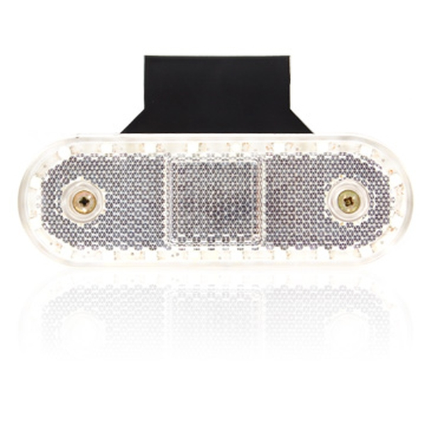Lumini clarificare stanga dreapta, forma: oval, alb, LED, inaltime 40mm; latime 114mm; adancime 25mm, in relief, lungime cablu 220mm, cu cuier, 12 24V