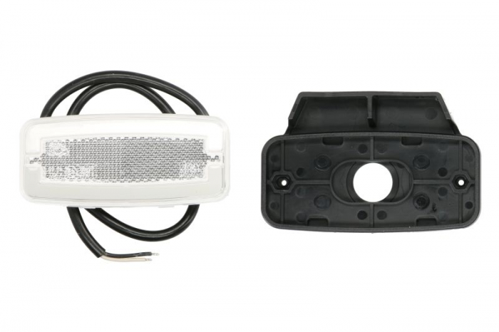 Lumini clarificare stanga dreapta, forma: oval, alb, LED, inaltime 52mm; latime 110,8mm; adancime 20,5mm, in relief, lungime cablu 500mm, cu cuier, 12 24V (tip: neon, IP68)