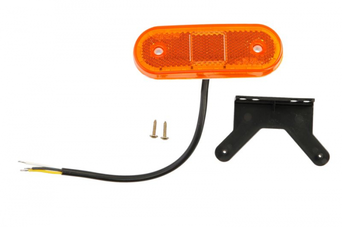 Lumini clarificare stanga dreapta, forma: oval, portocaliu, LED, inaltime 40mm; latime 114mm; adancime 25mm, in relief, cu cuier, 12 24V (cu functie de semnalizator lateral, IP66 IP68)