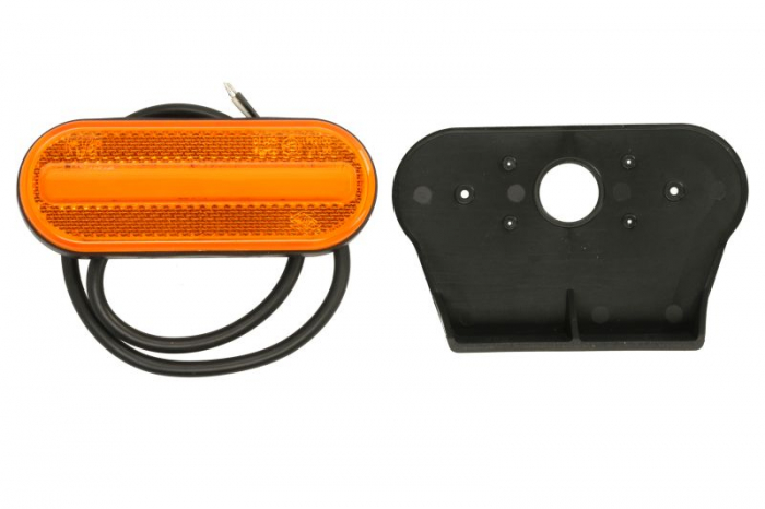Lumini clarificare stanga dreapta, forma: oval, portocaliu, LED, inaltime 45,9mm; latime 119,6mm; adancime 20,5mm, in relief, lungime cablu 500mm, cu cuier, 12 24V (IP68)
