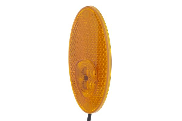Lumini clarificare stanga dreapta, galben, LED, inaltime 13mm; latime 102mm; adancime 45mm, glued horizontal fixing, lungime cablu 500mm, fara relief, 24V (cu reflector, IP5K9K)