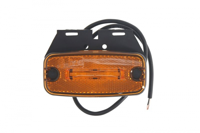 Lumini clarificare stanga dreapta, galben, LED, inaltime 43mm; latime 111mm; adancime 51mm, surub fixare orizontala, lungime cablu 500mm, cu cuier, 24V (IP6K9K)