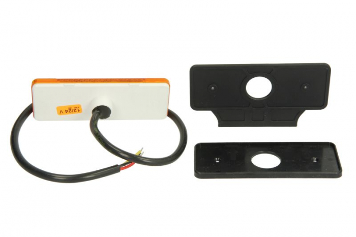 Lumini clarificare stanga/dreapta, portocaliu, LED, inaltime 44mm; latime 113mm; adancime 13mm, în relief, lungime cablu 500mm, cu cuier, 12/24V (cu functie de semnalizator lateral; cu reflector) [2]