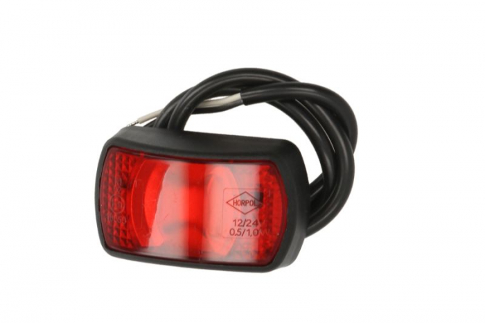 Lumini clarificare stanga/dreapta, rosu, LED, inaltime 42mm; latime 71mm; adancime 25mm, suprafata, lungime cablu 500mm, 12/24V (cu reflector) [2]