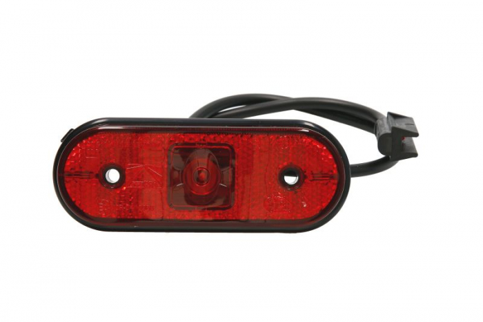 Lumini clarificare stanga dreapta, rosu, LED, inaltime 44mm; latime 119mm; adancime 18mm, suprafata, lungime cablu 500mm, fara relief, 24V (cu reflector)