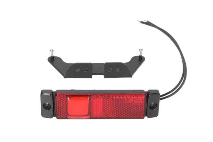 Lumini clarificare stanga dreapta; SLIM, rosu, LED, inaltime 32mm; latime 130mm; adancime 12,5mm, in relief, lungime cablu 210mm, cu cuier, 12 24V (tip: neon, SLIM)
