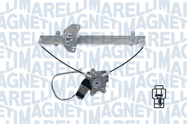 Macara geam Fata Dreapta (electric, cu motor, numar usi: 4) potrivit MITSUBISHI LANCER VI, LANCER VII 09.95-08.03