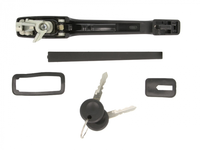 Maner usa Fata Stanga cu cheie, exterior, cu incuietoare, crom/negru potrivit VW CADDY I, GOLF II, JETTA II, PASSAT B2, POLO, POLO CLASSIC, POLO II, SCIROCCO 0.9-2.2 1979-1994 [2]