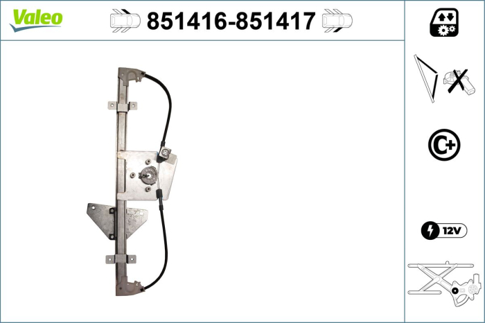 Mecanism actionare geam Fata Stanga (electric, fara motoras, numar de usi: 5) potrivit NISSAN X-TRAIL III 04.14- [3]