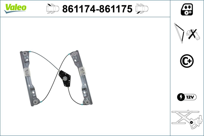 Mecanism actionare geam spate stanga (electric, fara motor) potrivit LEXUS RX 12.08-08.15 [3]