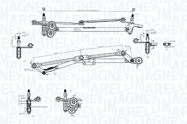 Mecanism stergator parbriz (fara motor) potrivit BMW X5 (E70), X6 (E71, E72) 10.06-07.14