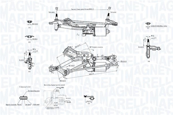 Mecanism stergator parbriz potrivit ABARTH GRANDE PUNTO, PUNTO; FIAT GRANDE PUNTO, LINEA, PUNTO, PUNTO EVO, PUNTO EVO HATCHBACK, PUNTO HATCHBACK 06.05-
