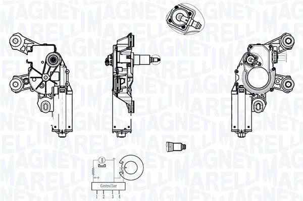 Motor stergator Spate potrivit AUDI A3, A4 B6, A4 B7, Q5, Q7 04.01-05.17