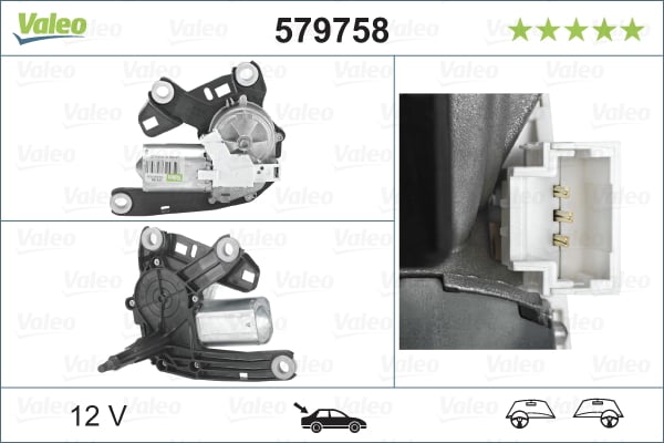 Motoras stergator spate CITROEN BERLINGO, BERLINGO MULTISPACE; OPEL COMBO, COMBO LIFE; PEUGEOT PARTNER, PARTNER TEPEE, RIFTER dupa 2008