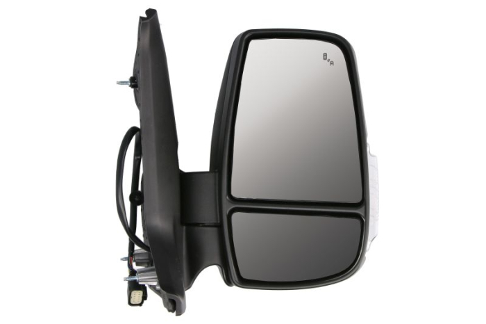 Oglinda laterala dreapta electric, convex, cu incalzire, asistenta banda, scurt, rabatare electrica, semnalizator, w16w bulb potrivit FORD TRANSIT VI V363 FL 09.18-