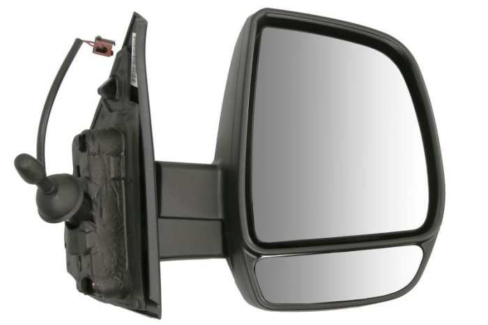 Oglinda laterala dreapta mecanica, convex, grund, dublu potrivit FIAT DOBLO II; OPEL COMBO D 09.14-12.22