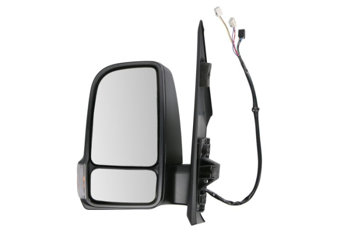 Oglinda laterala stanga electric, convex, cu incalzire, asistenta banda, scurt, rabatare electrica, semnalizator potrivit MERCEDES SPRINTER 907 910 eSprinter 06.18-