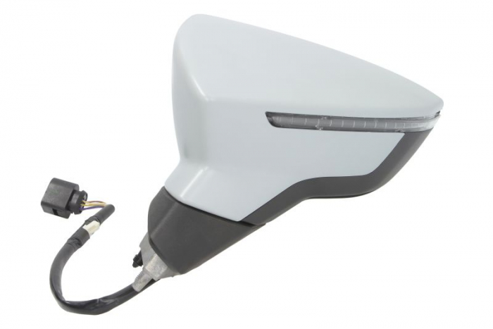 Oglinda stanga potrivit SEAT LEON, LEON SC, LEON ST dupa 2012 - electrica crom, grunduita [2]