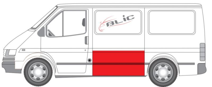 Panou lateral stanga inaltime 62cm, lungime 119cm potrivit FORD TRANSIT IV, TRANSIT IV FL, TRANSIT IV FL II 10.86-07.00
