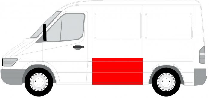 Panou lateral Stanga partea inferioara, inaltime 118cm potrivit MERCEDES SPRINTER 2-T B901, B902, SPRINTER 3-T B903, SPRINTER 4-T B904 pana in 2005 [2]