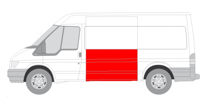 Panou lateral stanga varianta lunga, partea inferioara FORD TRANSIT intre 2000-2014 [2]