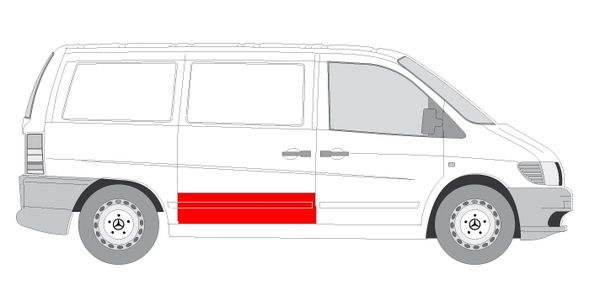 Panou pentru reparatie usa culisanta partea inferioara inaltime 300mm MERCEDES V 638/2, VITO 638 intre 1996-2003 [2]