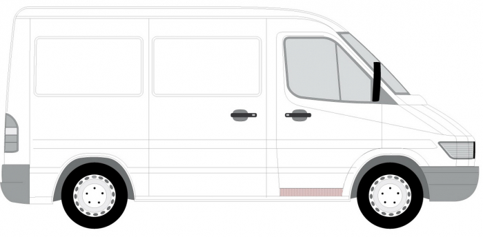 Panou pentru reparatie usa fata dreapta duct MERCEDES SPRINTER; VW LT intre 1995-2006 [2]